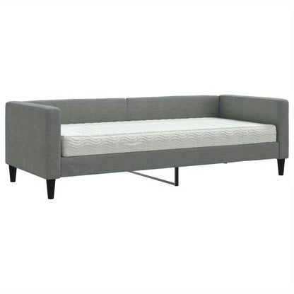 Slaapbank – Bedbank – Zetelbed – Slaapsofa – Logeerbed – Modern – Velvet Bekleding – 80x200 cm Matras – Hardhouten Frame – Donkergrijs – Ruimtebesparend – Zonder Elektriciteit