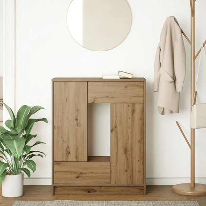 Lockable Modern Farmhouse Storage Cabinet with Doors & Drawers - Heavy-Duty Hardwood Construction, Spacious Floor-Standing Sideboard with Open & Closed Storage, Natural Wood Grain for Living Room, Bedroom, Kitchen - Rustic El