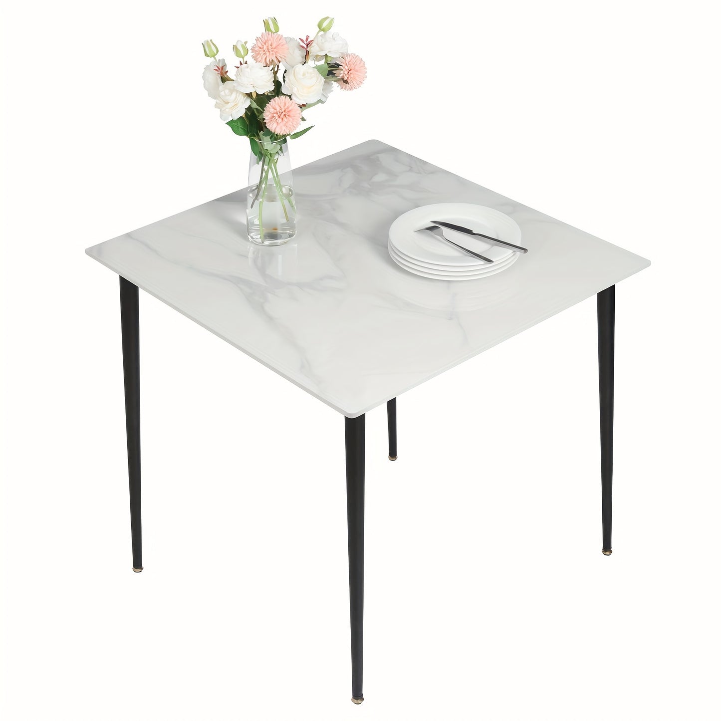 Eettafel – Tafel – Eetkamertafel – Keukentafel – Dinertafel – Rechthoekig Sintered Stone Blad – Kras- en Vlekbestendig – Eenvoudig Schoon Te Maken