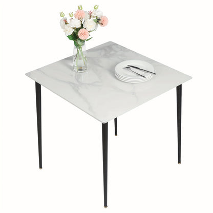 Eettafel – Tafel – Eetkamertafel – Keukentafel – Dinertafel – Rechthoekig Sintered Stone Blad – Kras- en Vlekbestendig – Eenvoudig Schoon Te Maken
