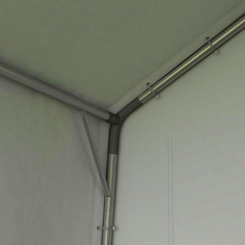 Garagetent – Opslagtent – Carport – Schuurtent – Garage Shelter – Stevig Metalen Frame – Waterdicht & UV-bestendig – 2,1x3,6x2,35m – Afsluitbare Ritsdeur – Windbestendig