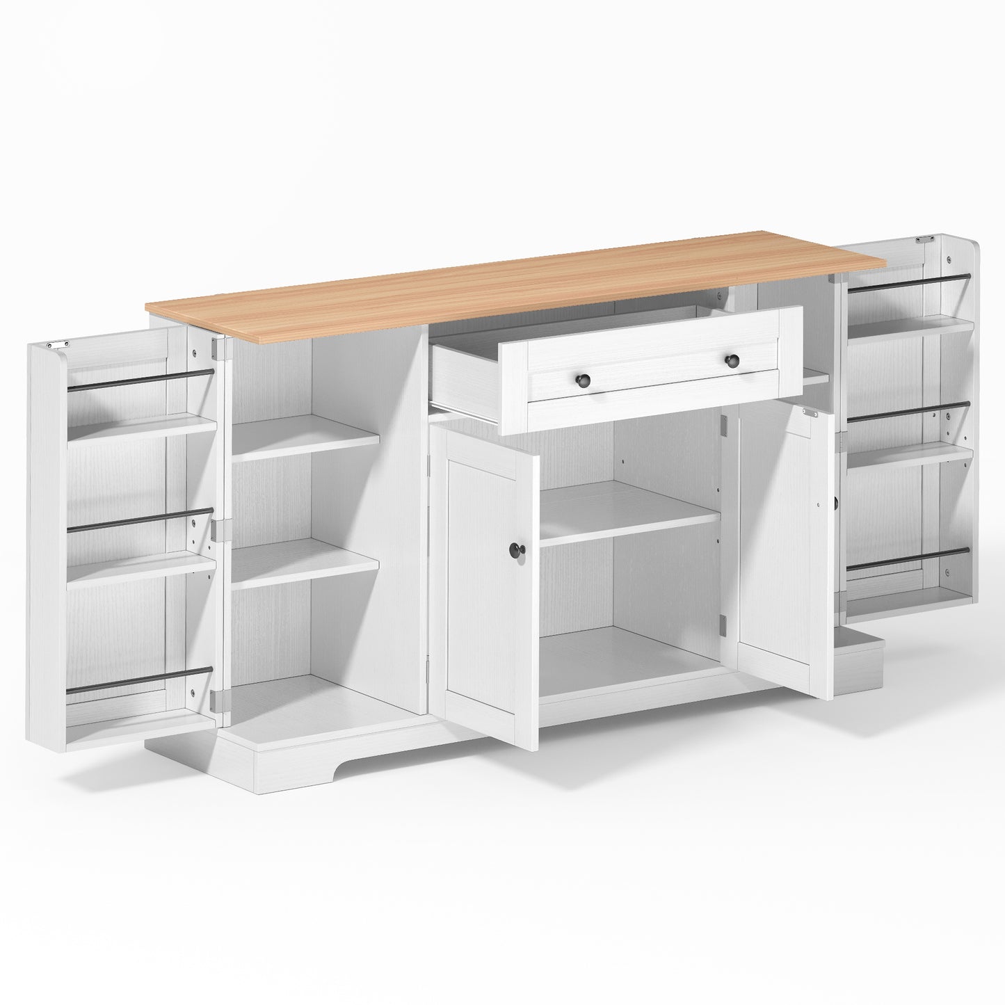 Dressoir – Buffetkast – Opbergkast – Ladekast – Kast – Ruime Indeling 138 cm – Modern Houtmateriaal Met Kantelbeveiliging