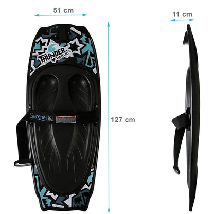 Kneeboard – Watersport Board – Kniesurfboard – Bodyboard – Waterplank – Zwart/Blauw – Ultralicht Gewicht – Inclusief Verstelbare Veiligheidsband
