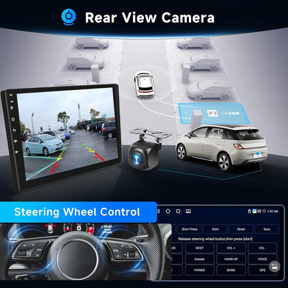 Android Autoradio – Auto Stereo – Multimedia Systeem – 2-DIN Radio – GPS Navigatie – 9 Inch Touchscreen – Draadloze CarPlay & Android Auto
