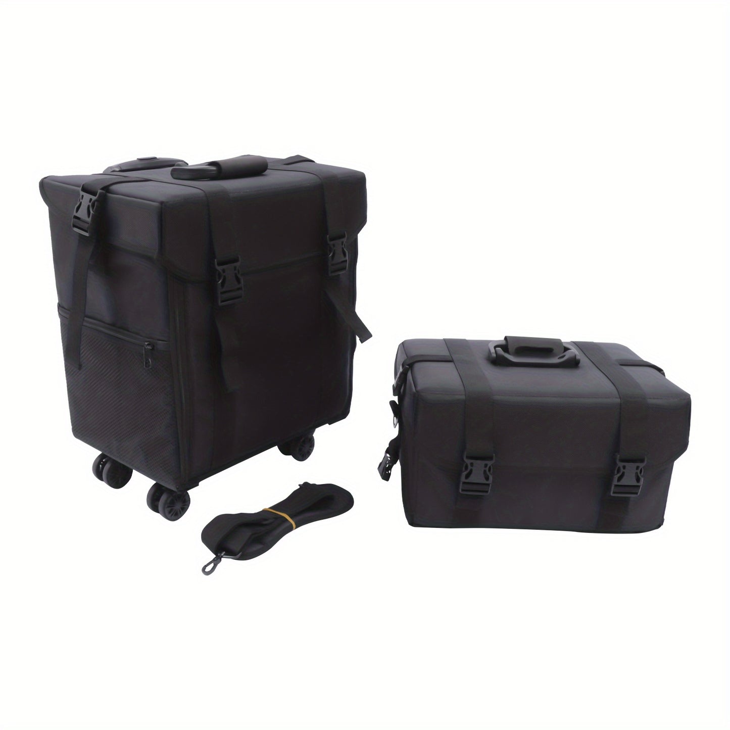 Makeup Train Case – Make-up Koffer – Beauty Case – Cosmeticatas – Make-up Organizer – Grote Capaciteit – Verstelbare Schouderband – Draagbare Trolley – Zwart