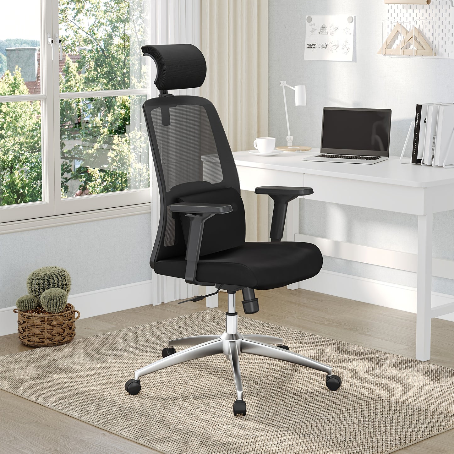 Bureaustoel – Ergonomische Stoel – Office Chair – Draaistoel – Computerstoel – Verstelbare Lendensteun & Hoofdsteun – Ademend Mesh & Max 150 kg