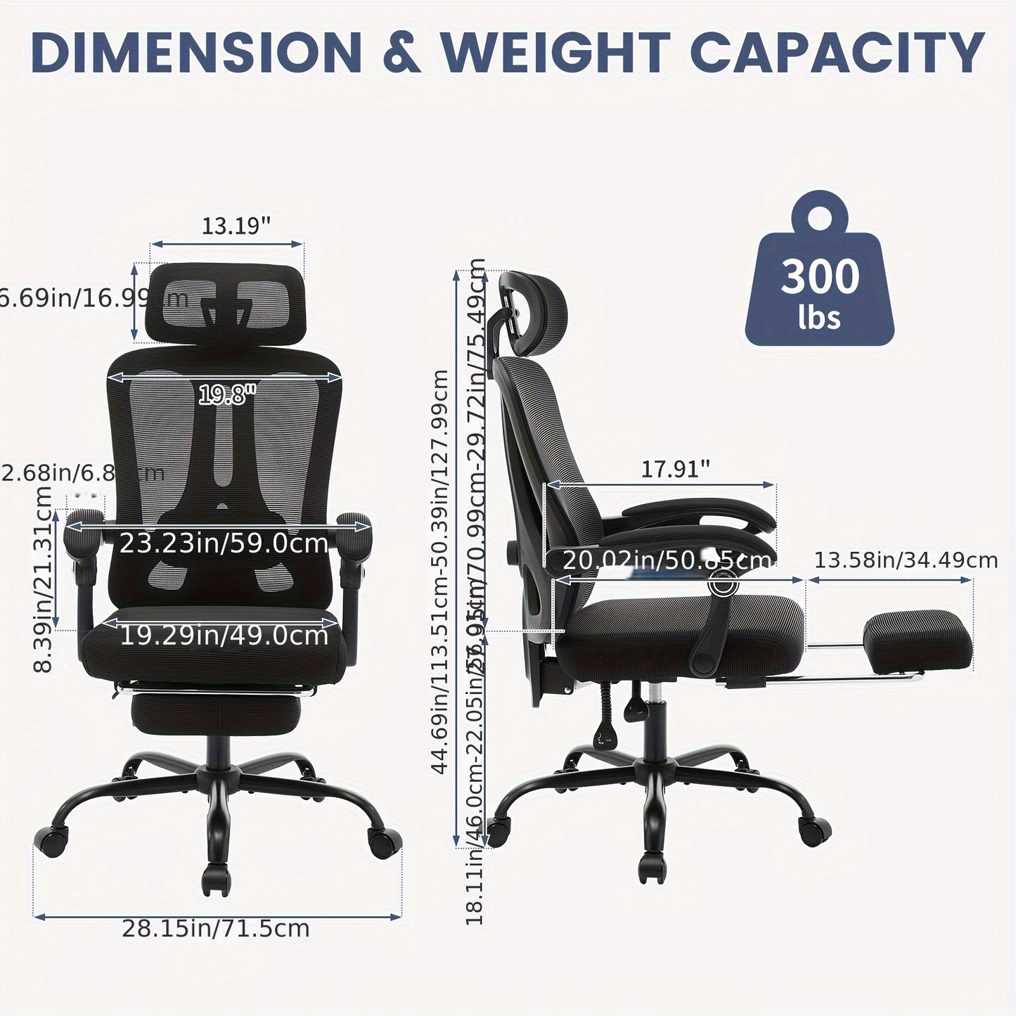 Ergonomische Bureaustoel – Kantoorstoel – Gamestoel – Bureaustoel Mesh – Draaistoel – Verstelbare Lendensteun & Hoogte – Ademende Mesh Rugleuning – Stevig Metalen Frame