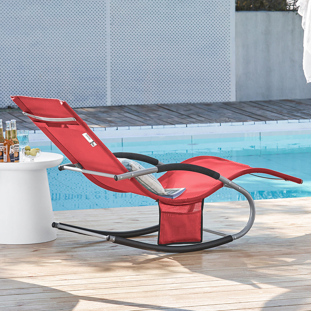 Buitenligstoel Set – Ligstoel – Tuinstoel – Loungestoel – Zonnebed – Metalen Frame – Ademend Materiaal