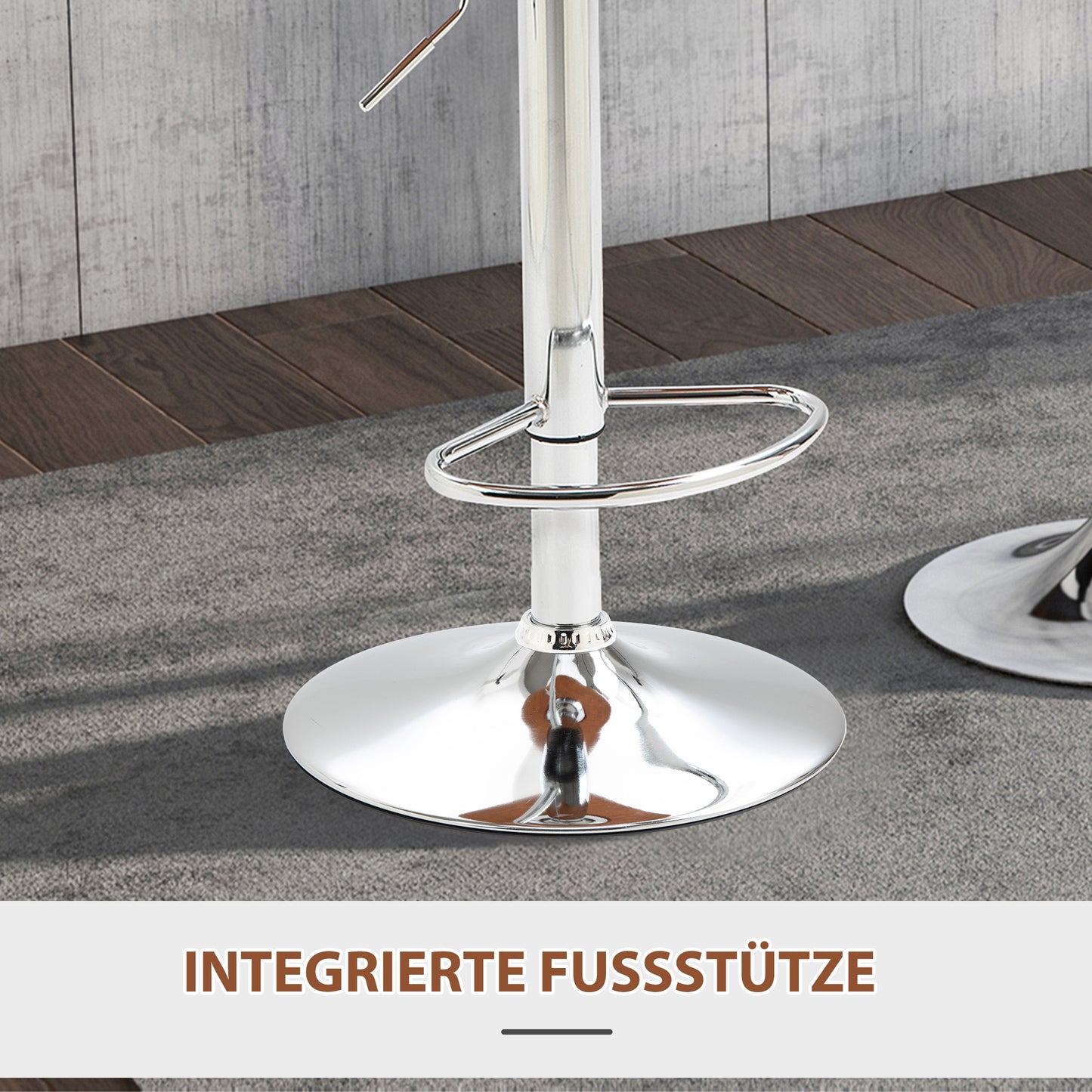 Barstoel – Barkruk – Barstoelkruk – Bistrostoel – Keukenkruk – Verstelbare Zithoogte 85-106 cm – Draaibare Zitting – Zwart Kunstleer Met Metaal