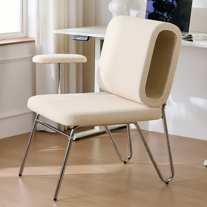 Ergonomische Bureaustoel – Bureaustoel met Kattenbed – Thuiswerkstoel – Bureaukruk – Werkstoel – Geïntegreerd Kattenbed – Krasbestendige Stof – Stalen Frame & Houten Poten – Beige