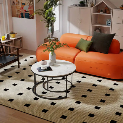 Salontafel Set – Bijzettafels – Ronde Tafel – Stapelbare Tafels – Woonkamer Tafels – 2-delig – Stalen Poten – Natuurlijke Look – Groot 80x45 cm & Klein 60x35 cm