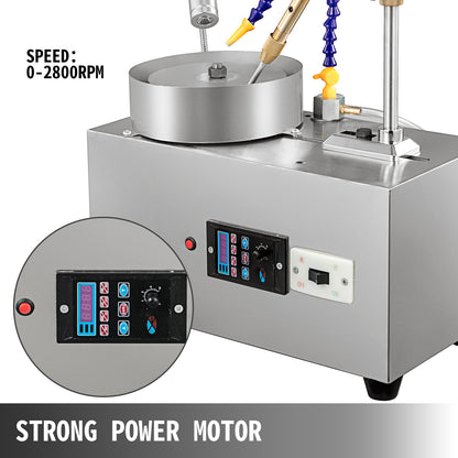 Slijpmachine Edelstenen – Sieradenslijper – Steenpolijstmachine – Lapidair Machine – Juweliersapparaat – Roestvrij Staal – 180W Motor Met Waterpomp
