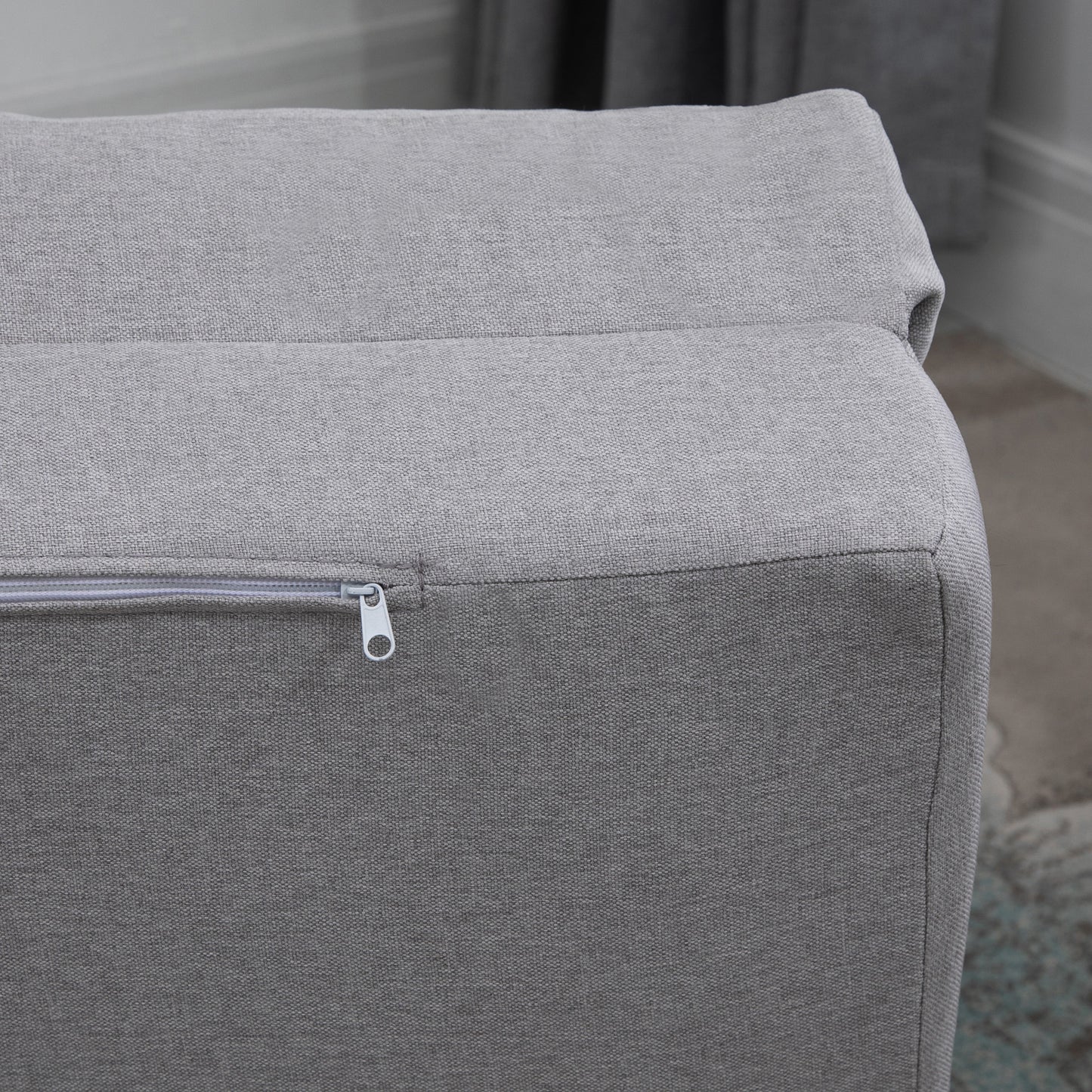 Zitzak – Zitzakstoel – Fauteuil – Loungestoel – Slaapstoel – Verstelbare Rugleuning 105°-180° – Ademend Linnen Met Kussen – Lichtgrijs