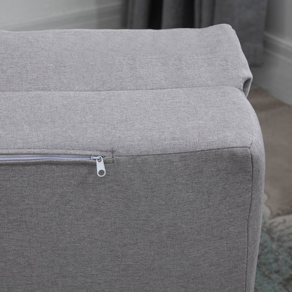Zitzak – Zitzakstoel – Fauteuil – Loungestoel – Slaapstoel – Verstelbare Rugleuning 105°-180° – Ademend Linnen Met Kussen – Lichtgrijs