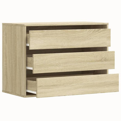 Ladekast – Dressoir – Opbergkast – Kast – Chest Of Drawers – Eikenhout – Slotbare Planken & Softclose Lades – 80x41x58 cm – Eenvoudige Montage