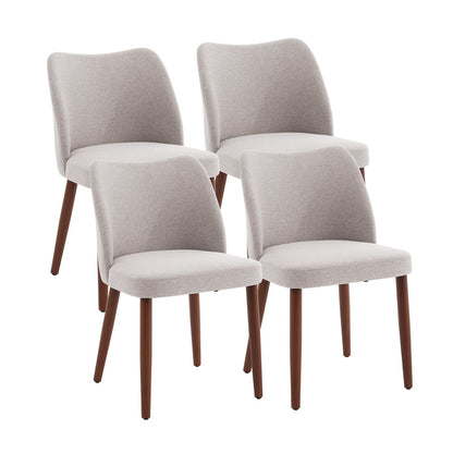 Set of 2 Upholstered Dining Chairs with Wood Legs | Wing Backrest, Thick Cushions, Leveling Feet, Rustic Style, Hardwood Material, Mixed Color for Dining and Living Room