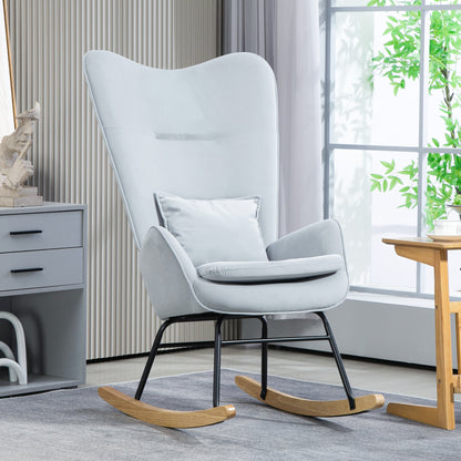 Bureaustoel – Draaifauteuil – Fauteuil – Zitstoel – Relaxstoel – Lichtgrijs – Zacht Fluweelachtig Materiaal – Inclusief Lendensteun