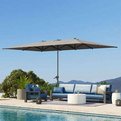 Buitendorpel – Terrasparasol – Dubbele Parasol – Tuinparasol – Balkonparasol – Groot formaat 451 x 264 cm – UV-bestendig 200 g/m² polyester