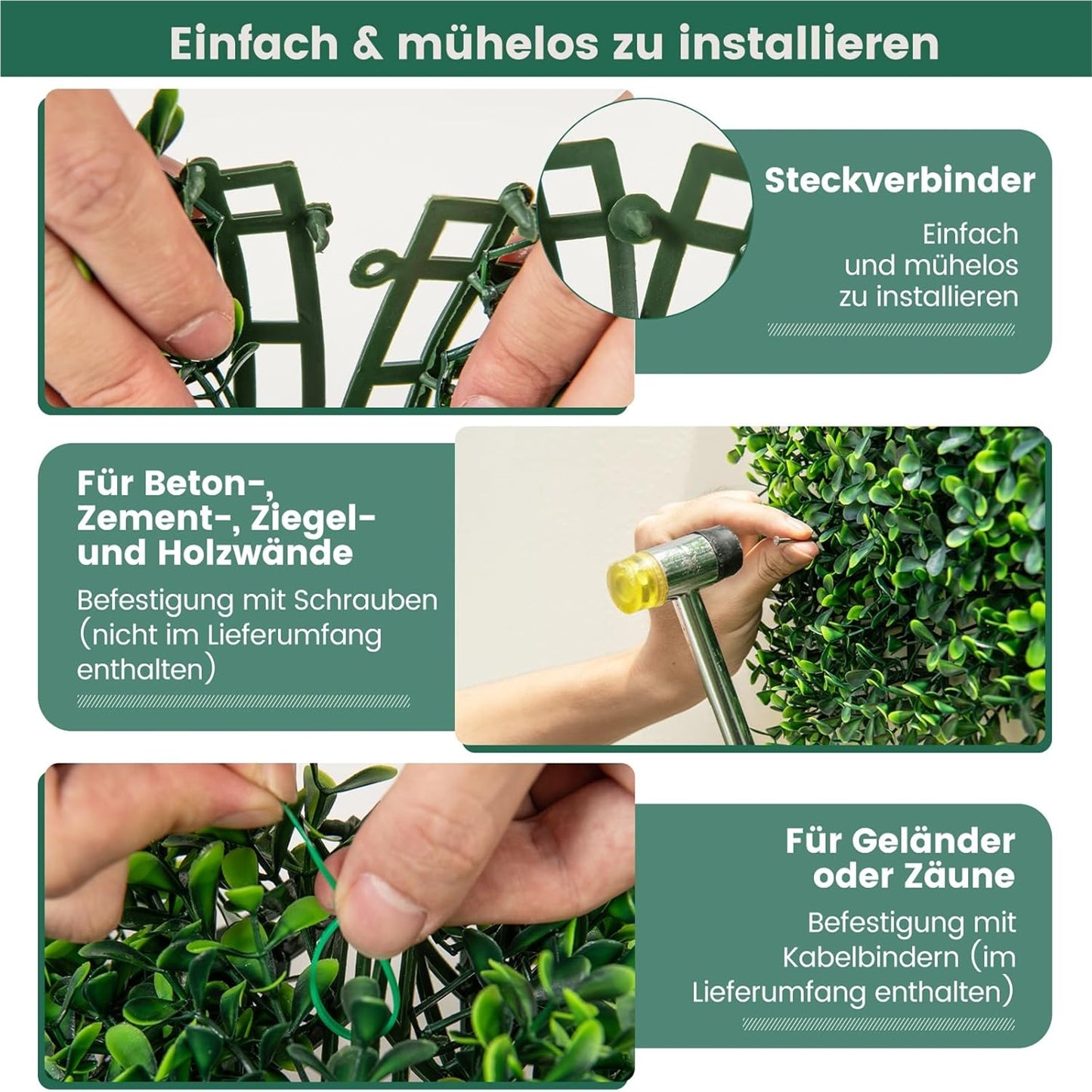 Kunsthaag Panelen – Kunstgroen Wand – Nepplant Muur – Sfeervolle Haag – Groen Balkon Scherm – 12 Stuks 50x50 cm – UV-Bestendig PE Materiaal