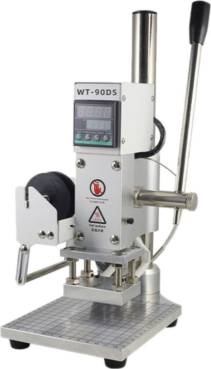 Vevor - Brandstempel - Hot Stamping Machine - Geschikt voor Hot Foil - Max 350 ℃ - 300W - 8x10cm platform - Instelbare temperatuur - Zilver - QUORE