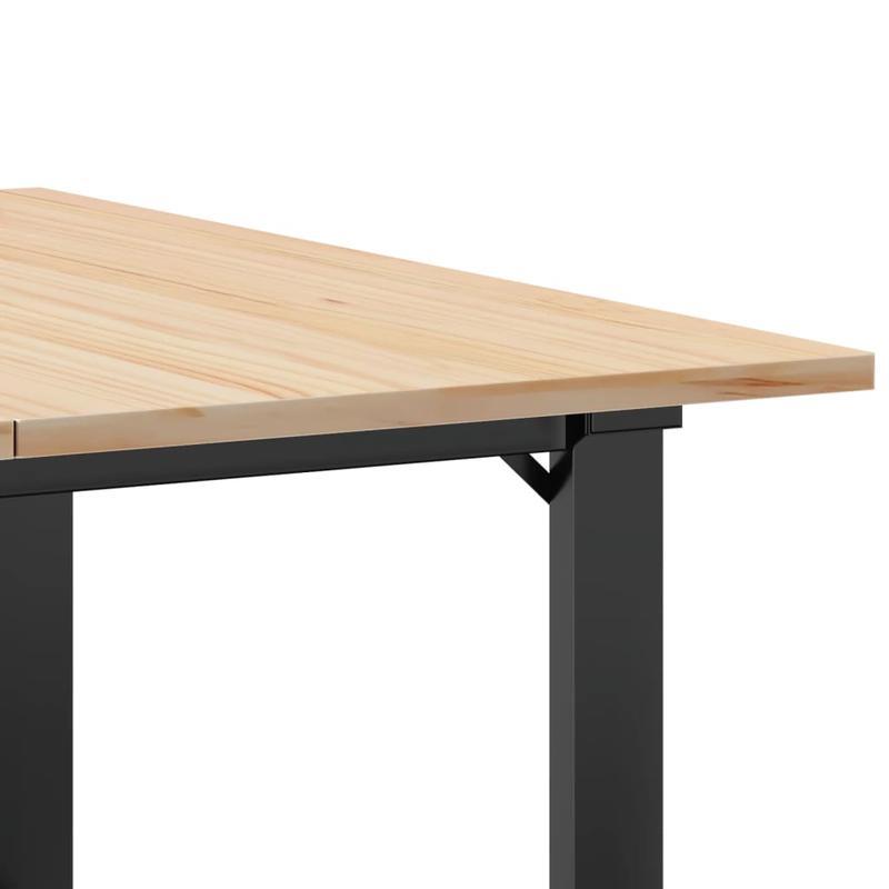 Salontafel – Koffietafel – Woonkamertafel – Bijzettafel – Tafeltje – Industrieel Design – Massief Dennehouten Blad – Stabiel Metalen O-Frame – 90x90x45 cm – Eenvoudige Montage
