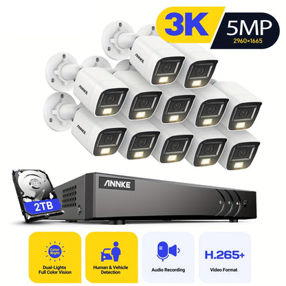 Beveiligingscamera – Camerabewaking – Buitencamera – Bewakingscamera – CCTV Camera – 3K 5MP Resolutie – Kleurennachtzicht & Microfoon