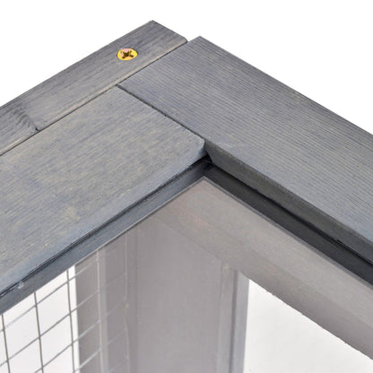 Huisjes Voor Schildpadden – Buitenren – Terrarium – Kooien – Klimhok – Hout Met Gaas – 2 Ruimtes – 91x60,5x32 Cm – Veilig & Ventilerend – Grijs