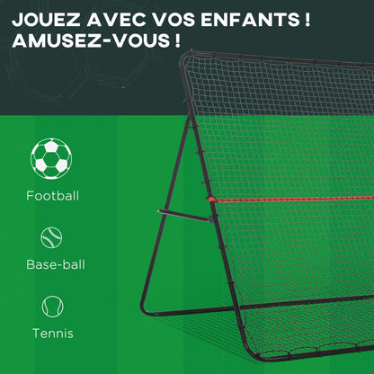 Voetbaltrainer – Voetbal Rebounder – Trainingsnet – Bal Terugkaatsers – Voetbal Trainingsdoel – Verstelbaar Net – Stalen Frame – Duurzaam PE Net