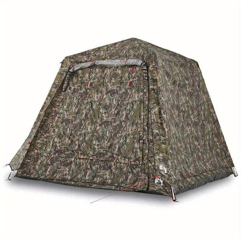 4-Persoons Tent – Kampeertent – Buitentent – Vissertent – Snel Opzetten – Lichtgewicht Polyester – Camouflage Groen – Met Ritsen Ventilatie