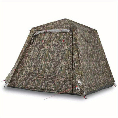 4-Persoons Tent – Kampeertent – Buitentent – Vissertent – Snel Opzetten – Lichtgewicht Polyester – Camouflage Groen – Met Ritsen Ventilatie