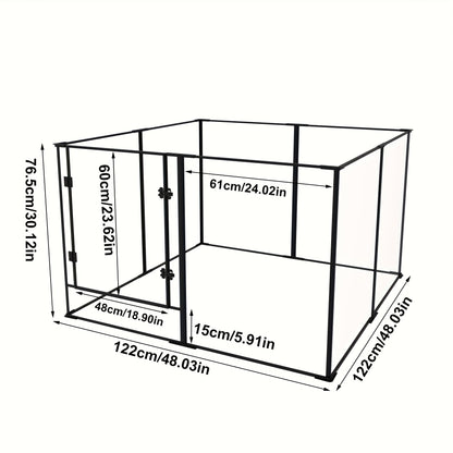 Speelren Huisdier – Hondenren – Knaagdierren – Speelhekje – Pet Enclosure – 122x122x76,5 cm – Acrylmateriaal – Modulair & Uitbreidbaar