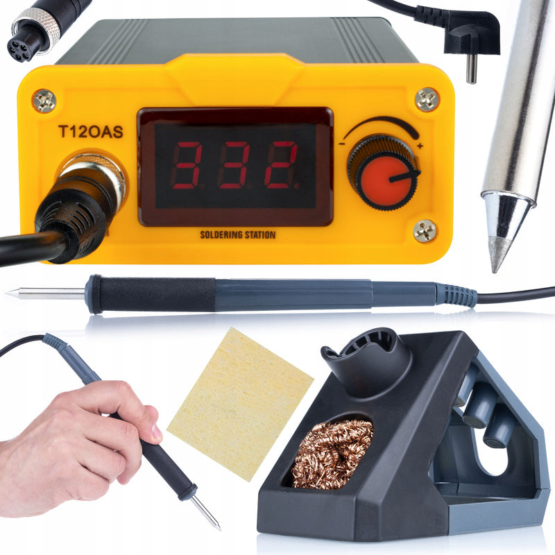 Soldeerstation – Soldeerbout – Soldeerset – Elektronicasoldeerstation – Hot-Air Station – Instelbare Temperatuur 200-450°C – Hittebestendige Siliconen Soldeermat 200x300 mm