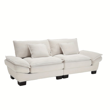 Loveseat – Tweezitsbank – Fauteuil – Zetel – 2-Zitsbank – Modern Minimalistisch Design – Comfortabele Beige Katoenen Vulling