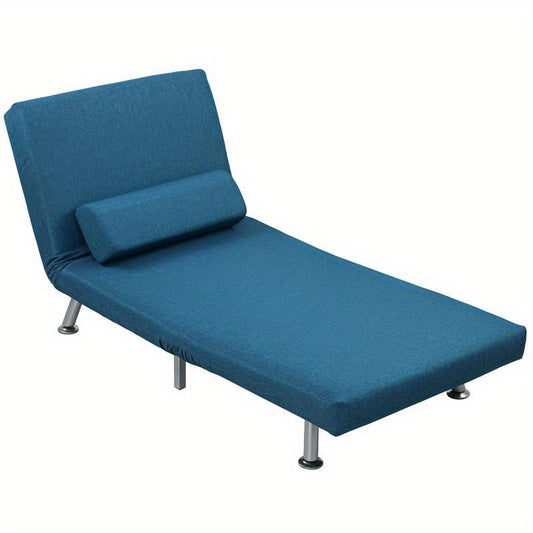 3-in-1 Verstelbare Fauteuil – Slaapstoel – Loungestoel – Slaapbank – Relaxstoel – Verwarmd Comfort – Ruimtebesparend Design – Turkooisblauw – Kant-en-Klaar Geassembleerd