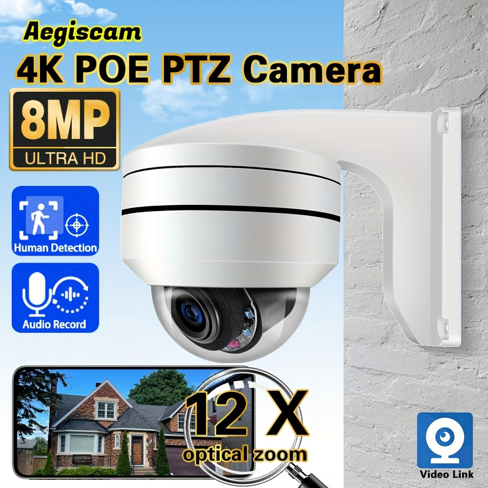 Beveiligingscamera – Camerabewaking – Buitencamera – Indoor Camera – IP Camera – 4K Ultra HD Resolutie – 12x Optische Zoom PTZ Met Nachtzicht