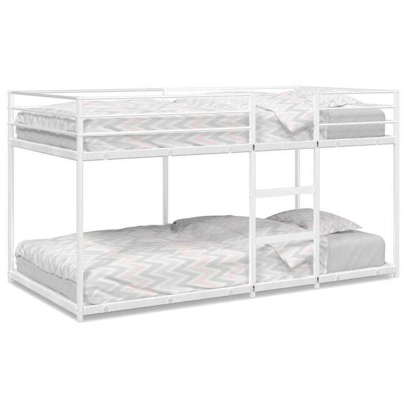 Hoogslaper – Stapelbed – Kinderbed – Mezzanine – Zolderbed – Wit – Stalen Frame – 75x190 cm