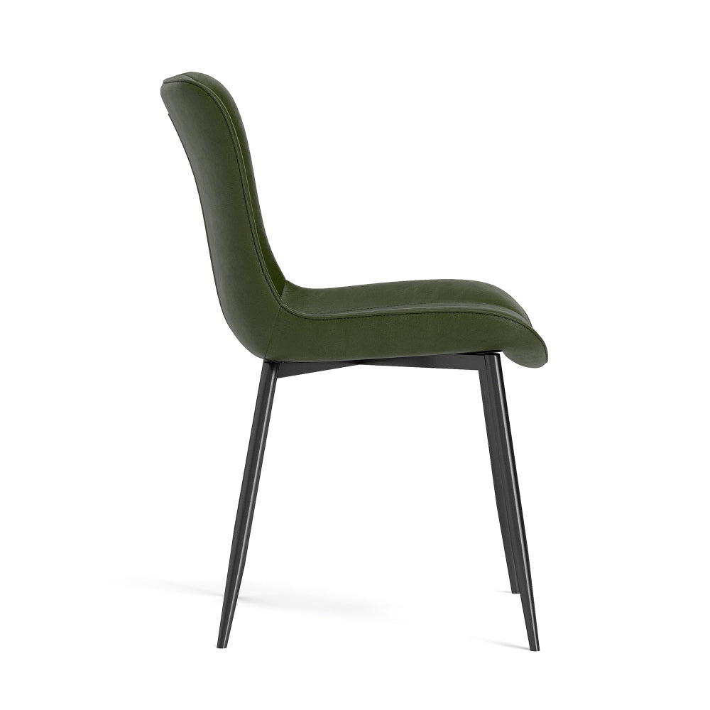 Groene Eetkamerstoelen – Stoelen – Dining Chairs – Armloze Stoelen – Keukenstoelen – PU-Lederen Zitting – Stevig Massief Hout Frame