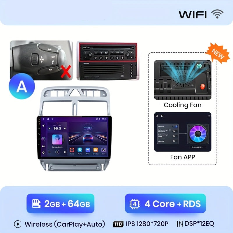 2DIN Android Multimedia Speler – Autoradio – Navigatiesysteem – Touchscreen Radio – Dashboard Media Speler – 9 Inch IPS Scherm – Draadloze Apple CarPlay & Android Auto