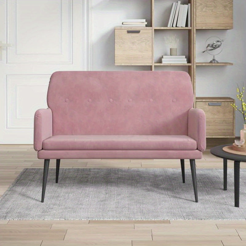Sofa 108X79X79 Cm Velvet Pink This Couch Is Ideal As a Shoe Stool in Your Hallway Or As a Storage Stool in Your Living Room.