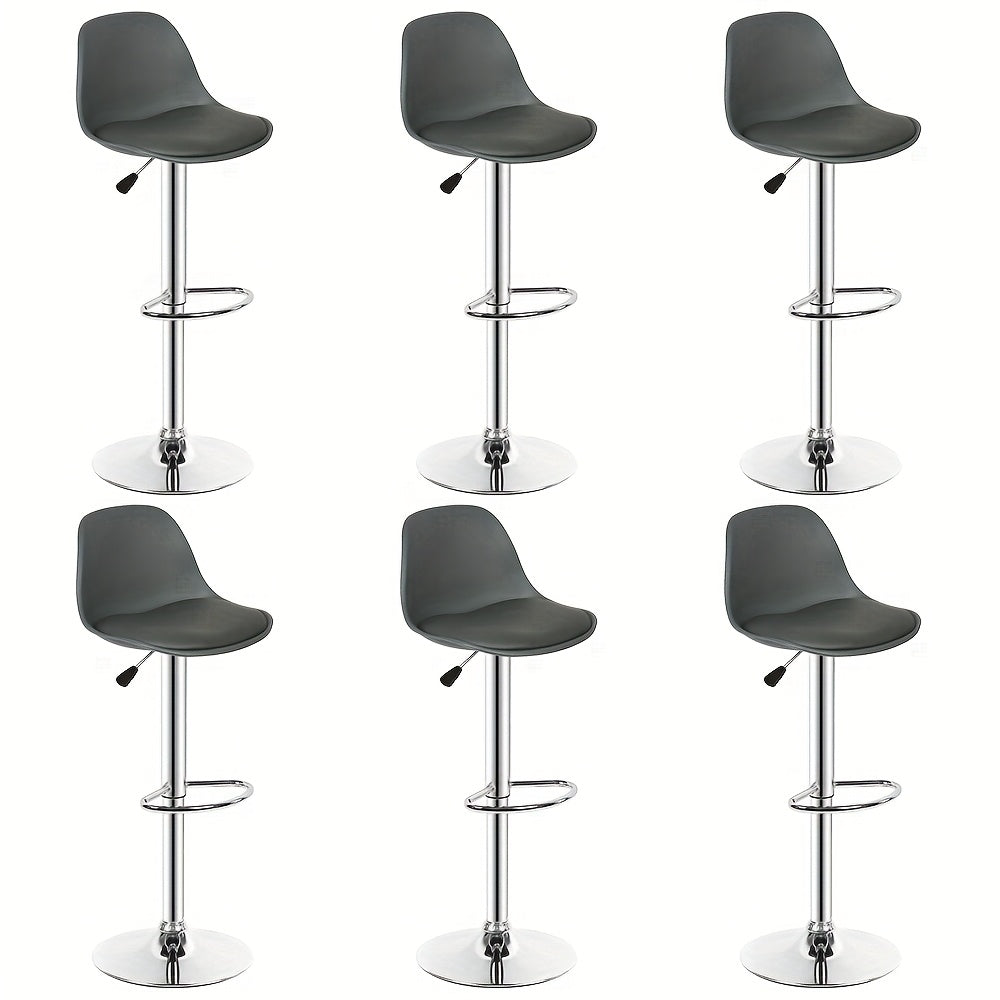 Barstoel – Barkruk – Barstoel Set – Barkrukken Set – Barstoel Draaibaar – Set Van 6 – Kunstleren Bekleding – Hoogte 65 cm – Makkelijk Schoon Te Maken – Ruimtebesparend Ontwerp