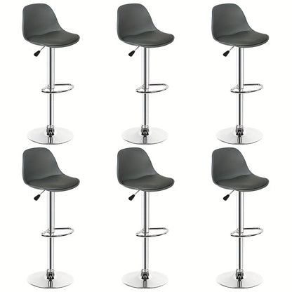 Barstoel – Barkruk – Barstoel Set – Barkrukken Set – Barstoel Draaibaar – Set Van 6 – Kunstleren Bekleding – Hoogte 65 cm – Makkelijk Schoon Te Maken – Ruimtebesparend Ontwerp
