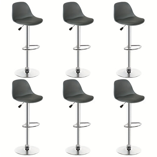Barstoel – Barkruk – Barstoel Set – Barkrukken Set – Barstoel Draaibaar – Set Van 6 – Kunstleren Bekleding – Hoogte 65 cm – Makkelijk Schoon Te Maken – Ruimtebesparend Ontwerp