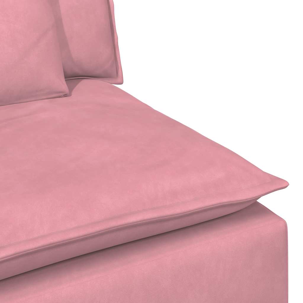 Hoekbank – Modulaire Bank – L-vormige Bank – Zitbank – Loungesofa – Velvet Bekleding – Stevig Metalen Frame – Donkergroen