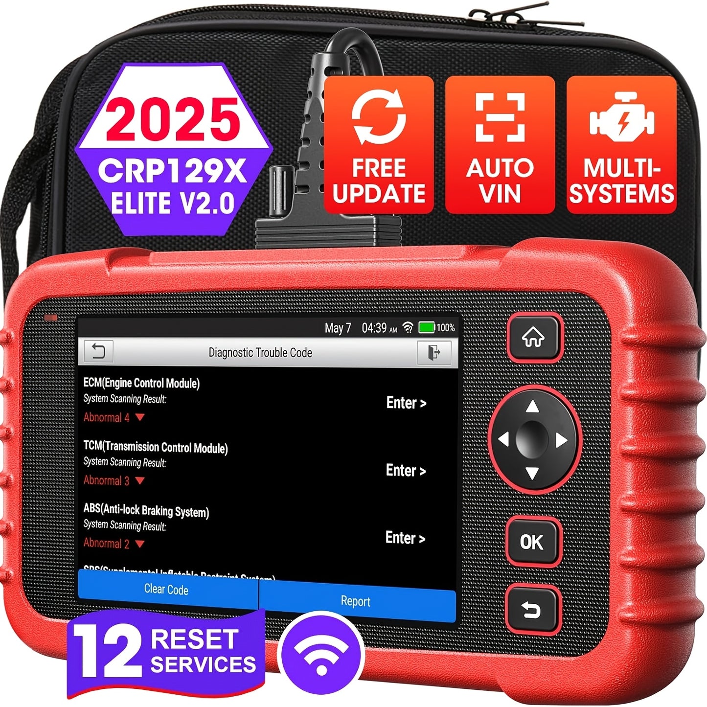 OBD Scanner – Autodiagnoseapparaat – Foutcode Uitlezer – Voertuigscanner – Diagnosetool – Bi-Directionele Communicatie – Online ECU Codering