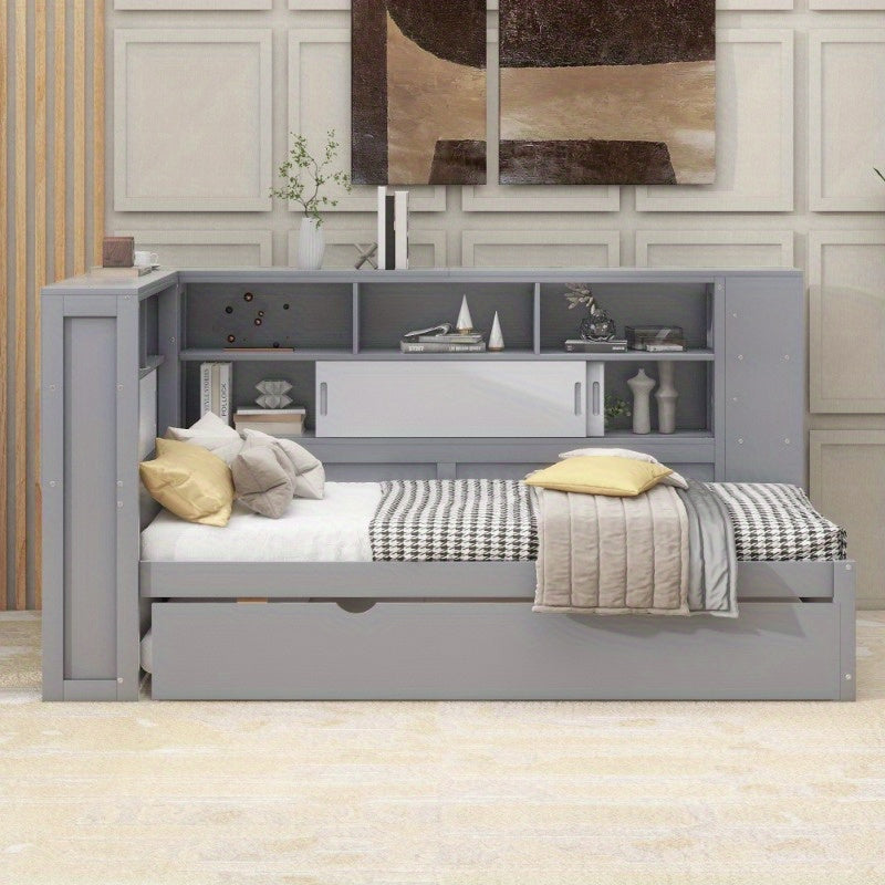 Omvormbare Slaapbank – Uittrekbaar Bed – Logeerbed – Zitbank Met Opbergruimte – Studentensofa – Ruimtebesparend Meubel – Modern Minimalistisch – Zonder Matras Nodig