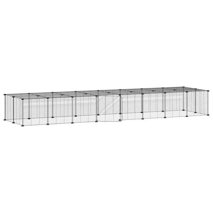Dierenkooi – Huisdierenkooi – Kleine Dierenkooi – Konijnenren – Metalen Kooi – 36 Panels 35x35 cm – Stevige Zwarte Stalen Deur