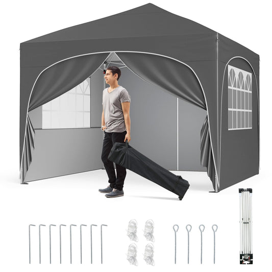 Tuinpaviljoen – Partytent – Prieel – Overkapping – Pergola – Inklapbaar – UV Bescherming 50+ – 3x3 Meter Met Zijwanden