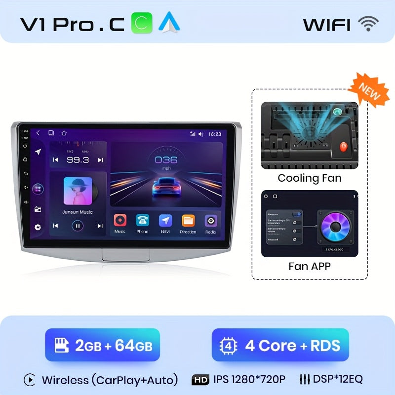 2Din Autoradio – Multimedia Speler – Navigatiesysteem – Touchscreen Radio – Android Auto – WiFi Connectiviteit – 10 Inch Scherm – 2GB RAM 64GB Opslag