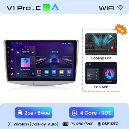 2Din Autoradio – Multimedia Speler – Navigatiesysteem – Touchscreen Radio – Android Auto – WiFi Connectiviteit – 10 Inch Scherm – 2GB RAM 64GB Opslag