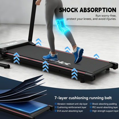 Smart Home Walking Treadmill with Multi-Function Display Quiet DC Motor EU 220-240V Support 12 Preset Workout Programs Ideal for Indoor Light Exercise